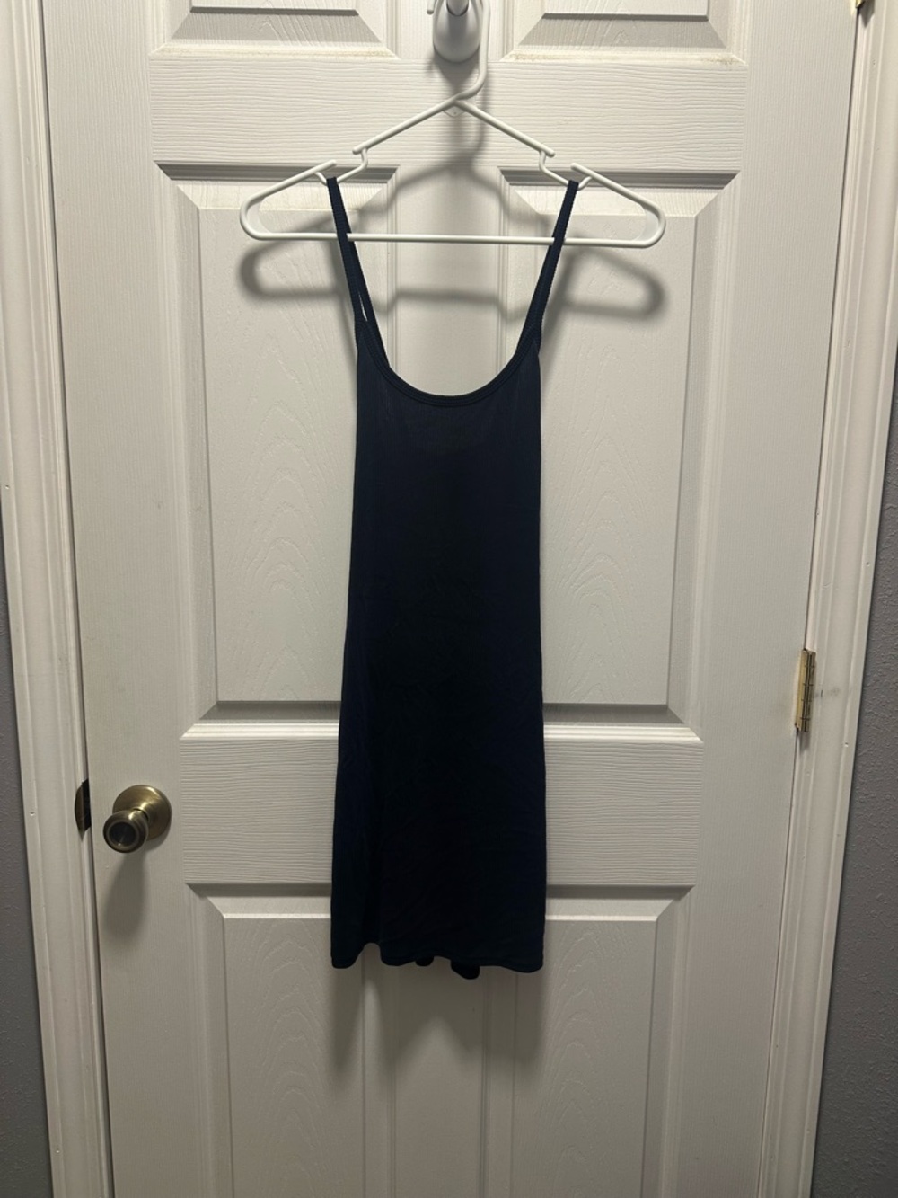 Double Zero Navy Ribbed Spaghetti Strap Dress